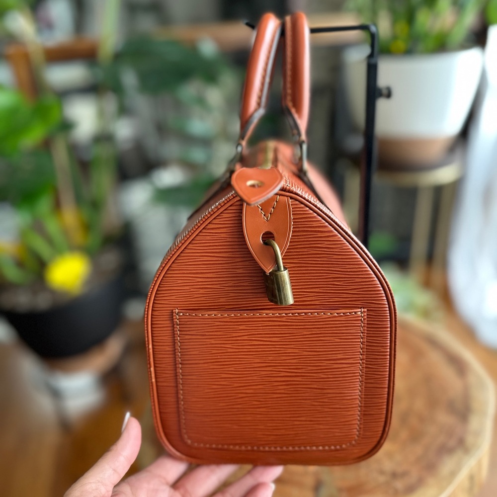 Louis Vuitton Speedy 25 Epi Leather Kenya Brown Bag Lock Key #301 COA Dust Bag - Picture 5 of 16